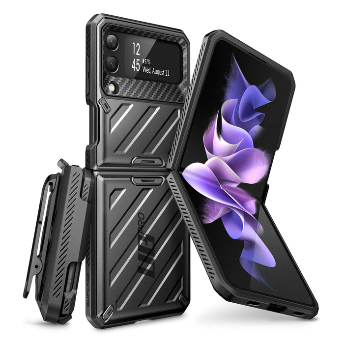 Galaxy Z Flip3 Unicorn Beetle PRO Rugged Case with Belt Clip-Black