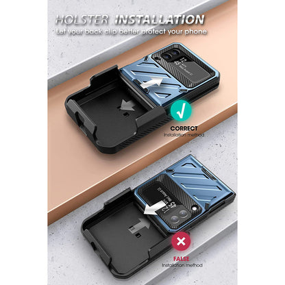 Galaxy Z Flip3 Unicorn Beetle PRO Rugged Case with Belt Clip-Metallic Blue