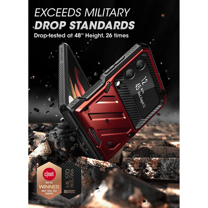 Galaxy Z Flip3 Unicorn Beetle PRO Rugged Case with Belt Clip-Metallic Red