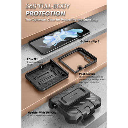 Galaxy Z Flip5 Unicorn Beetle PRO Rugged Case with Belt Clip(open box)-Black