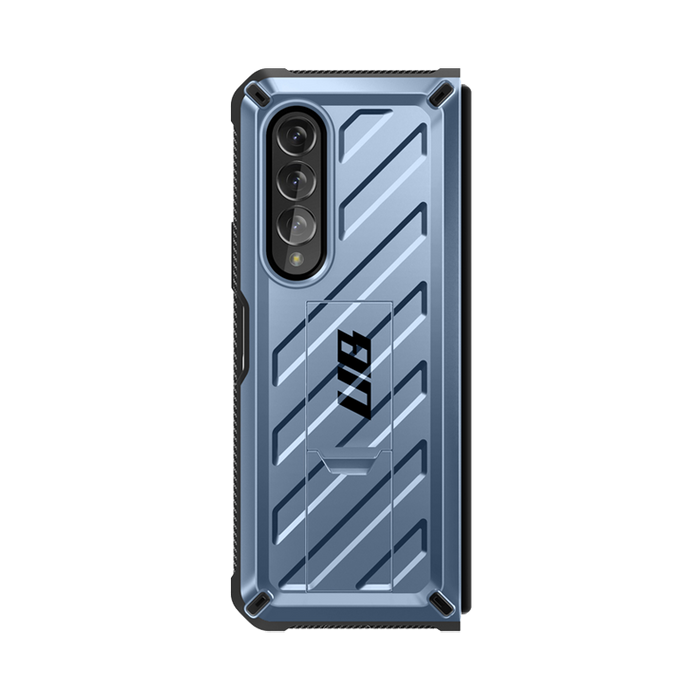 Galaxy Z Fold3 Unicorn Beetle Kickstand Case with Screen Protector-Metallic Blue
