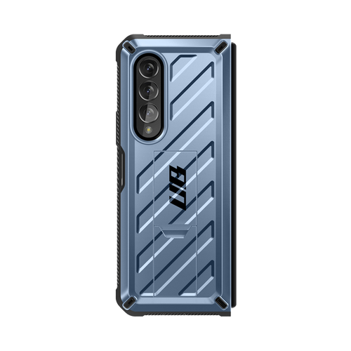 Galaxy Z Fold3 Unicorn Beetle Kickstand Case with Screen Protector-Metallic Blue