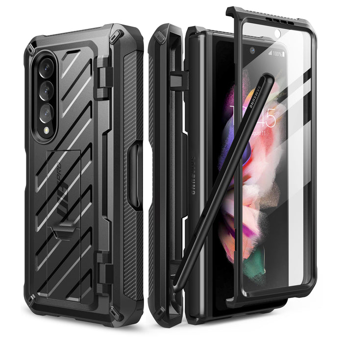 Galaxy Z Fold3 Unicorn Beetle PRO Rugged Case with S-Pen Holder-Black