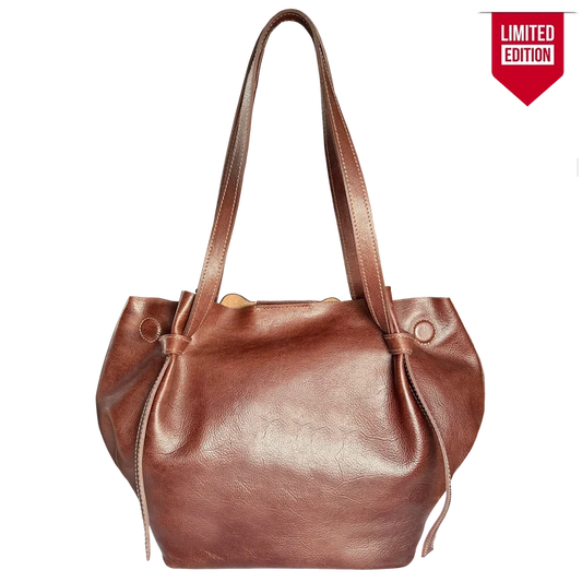 Genevieve Full-Grain Leather Tote Bag for Women - Slouchy Shoulder Handbag