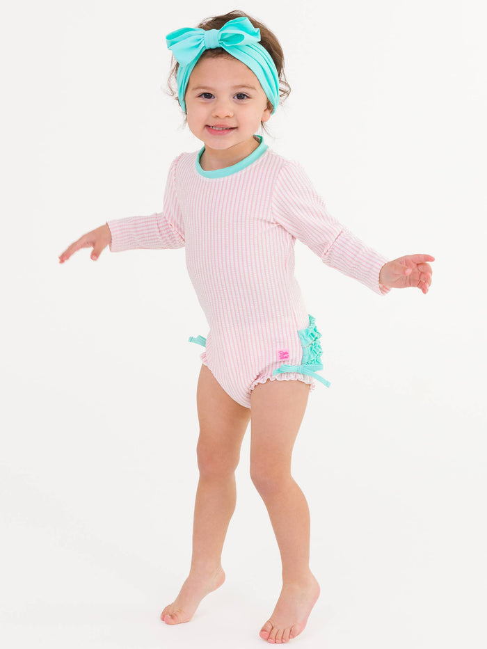 Girls Island Blue Swim + Active Bow Headband