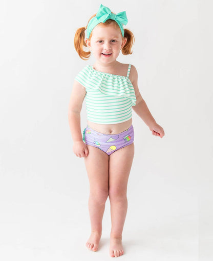 Girls Island Blue Swim + Active Bow Headband