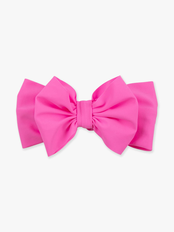 Girls Neon Pink Swim + Active Bow Headband