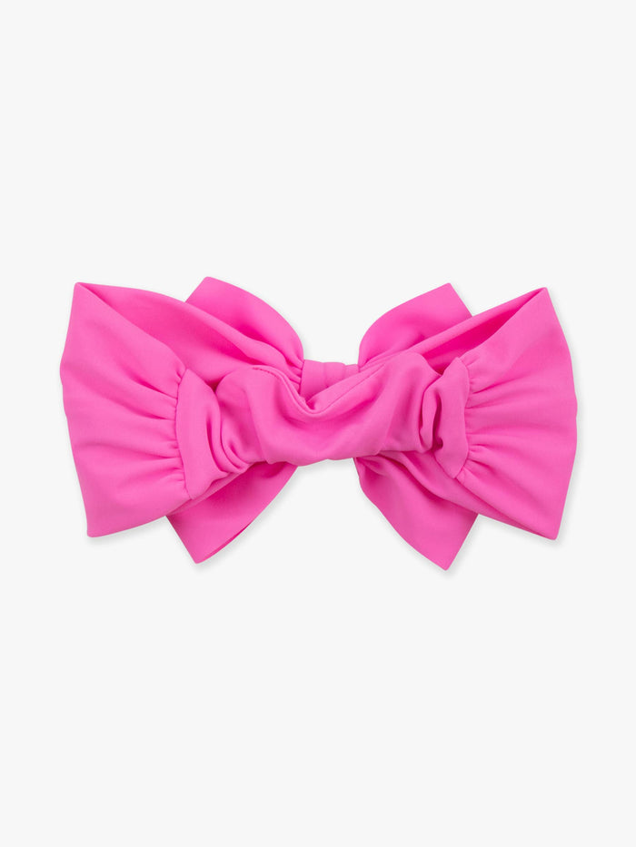 Girls Neon Pink Swim + Active Bow Headband