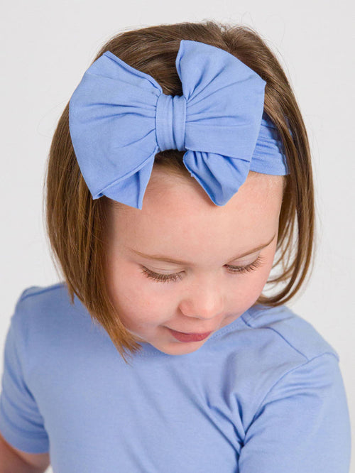 Girls Periwinkle Blue Big Bow Headband
