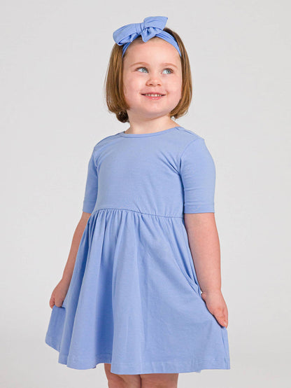 Girls Periwinkle Blue Big Bow Headband