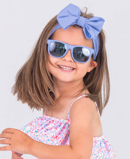 Girls Periwinkle Blue Swim + Active Bow Headband