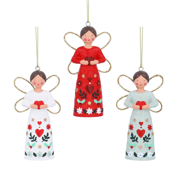 Gisela Graham Alpine Resin Angel Hanging Decoration