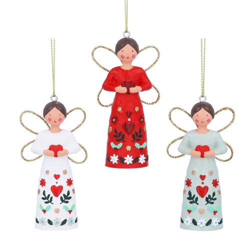 Gisela Graham Alpine Resin Angel Hanging Decoration