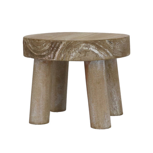 Gisela Graham Natural Wood Round High Riser - Small