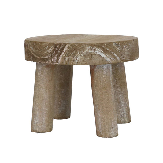 Gisela Graham Natural Wood Round High Riser - Small