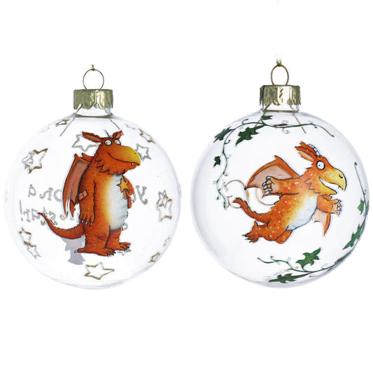 Gisela Graham The Gruffalo Clear Glass Bauble - Zog