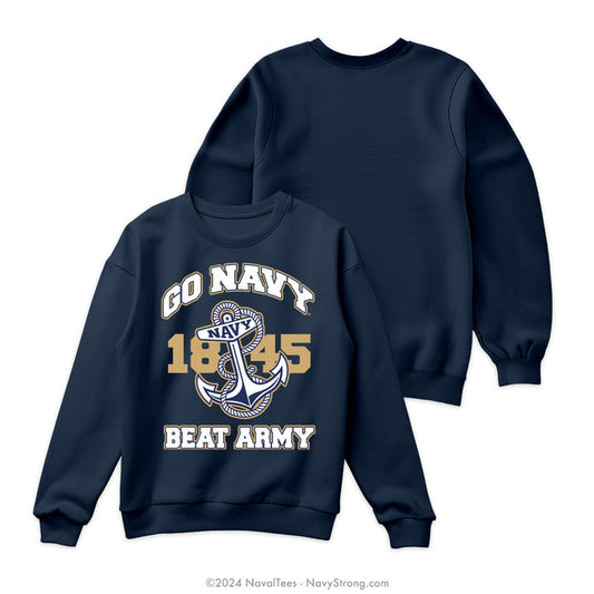 "Go Navy Anchor" Crewneck Sweatshirt | Navy