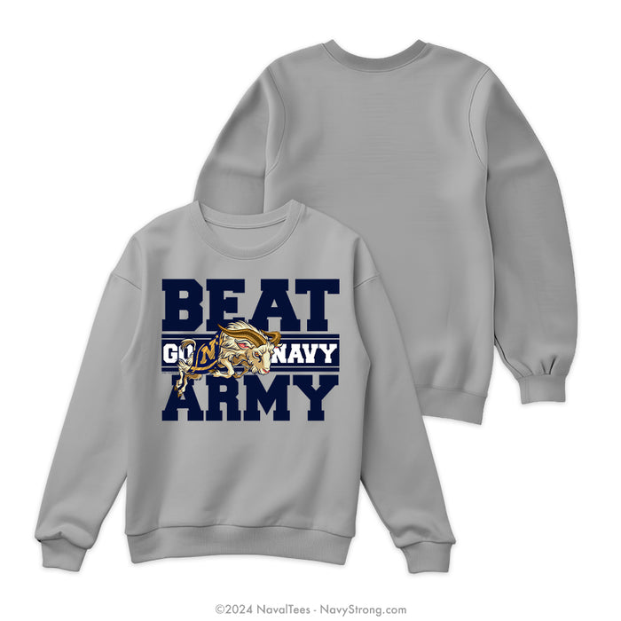 "Go Navy, Beat Army" Crewneck Sweatshirt | Grey