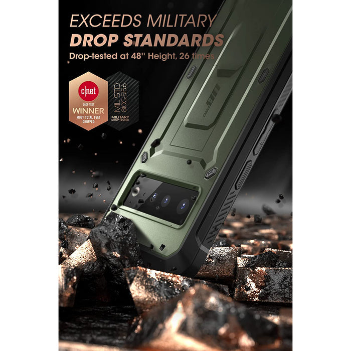 Google Pixel 6 Pro Unicorn Beetle PRO Rugged Holster Case-Dark Green