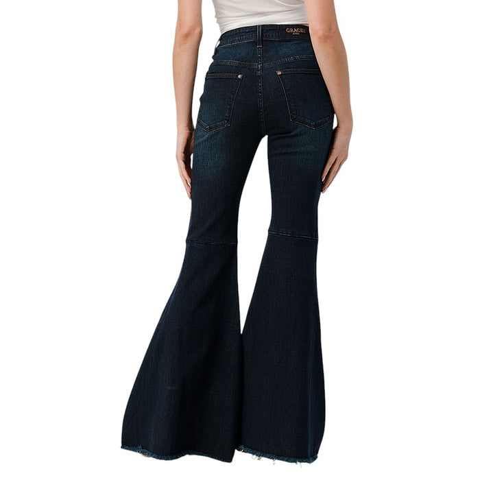 Grace in LA Ladies Flaire Frayed Hem Jean