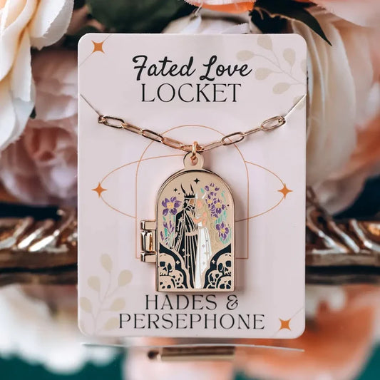 Hades & Persephone Couple Enamel Locket Necklace