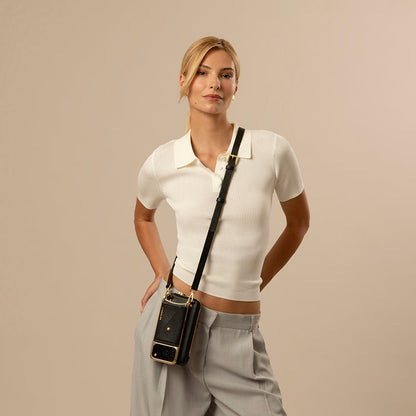 Hailey Pouch Set - Chrome Black/Gold