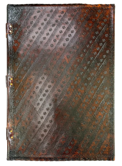 Handcrafted Extra Large Leather Journal - Seven Chakra Stone Book of Shadow Diary