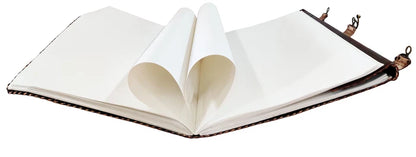 Handcrafted Extra Large Leather Journal - Seven Chakra Stone Book of Shadow Diary