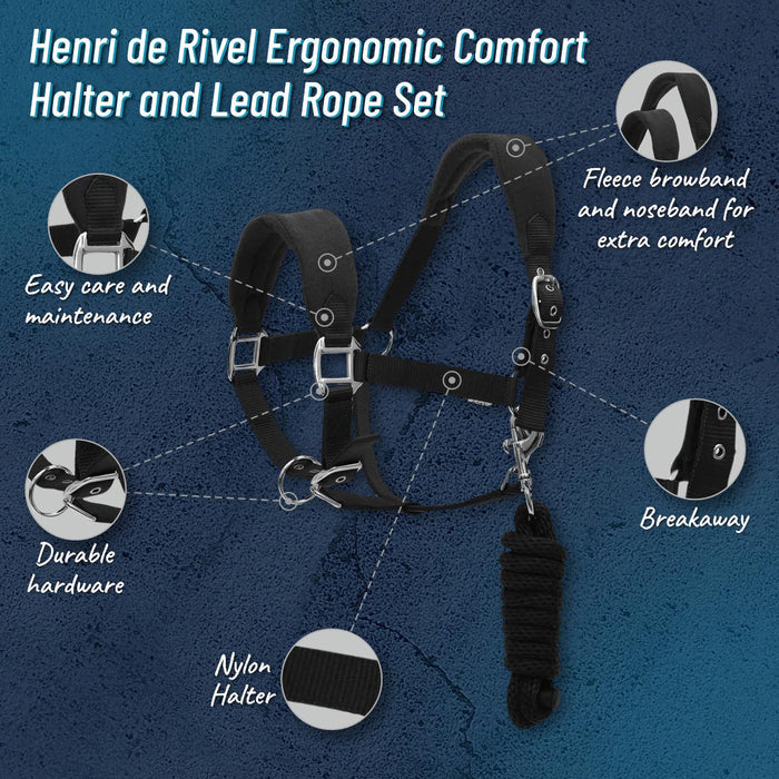 Henri de Rivel Ergonomic Comfort Halter and Lead Rope Set