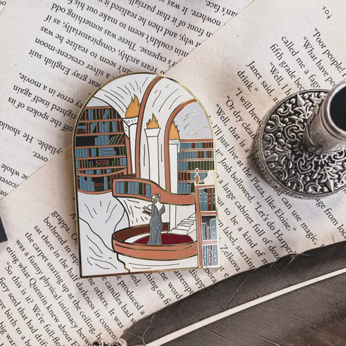 House of Wind Library Window Enamel Pin