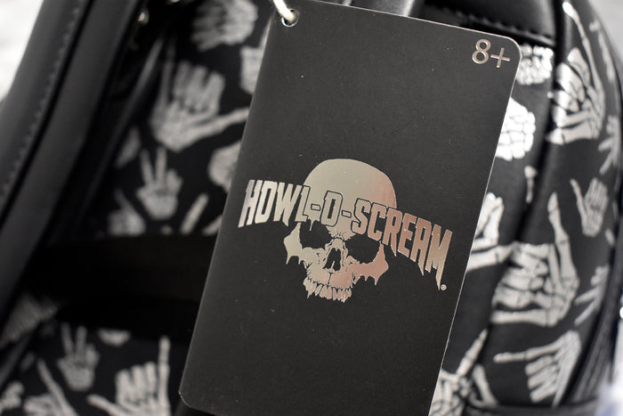 Howl-O-Scream Skeleton Hands Loungefly Backpack - SeaWorld Shop