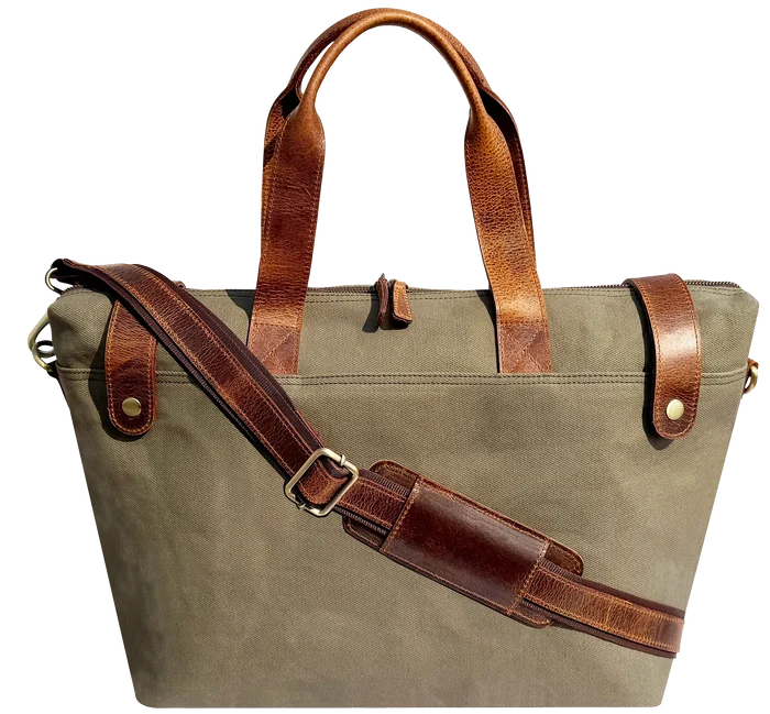 Hudson Canvas Leather Duffle Bag | Organized Travel Weekend Bag