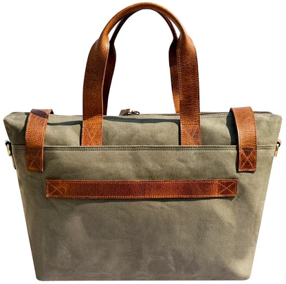 Hudson Canvas Leather Duffle Bag | Organized Travel Weekend Bag