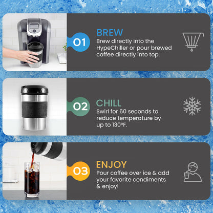 Hyperchiller Instant Coffee/Beverage Cooler, Stainless Steel