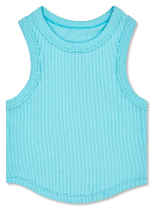 ICE BLUE CROPPED RACER BACK TOP (MED/LG)