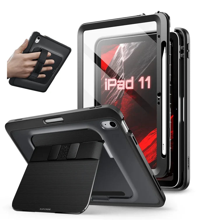 iPad 11" 2025 Unicorn Beetle Anchor Rugged Kickstand Case with Screen Protector - Black