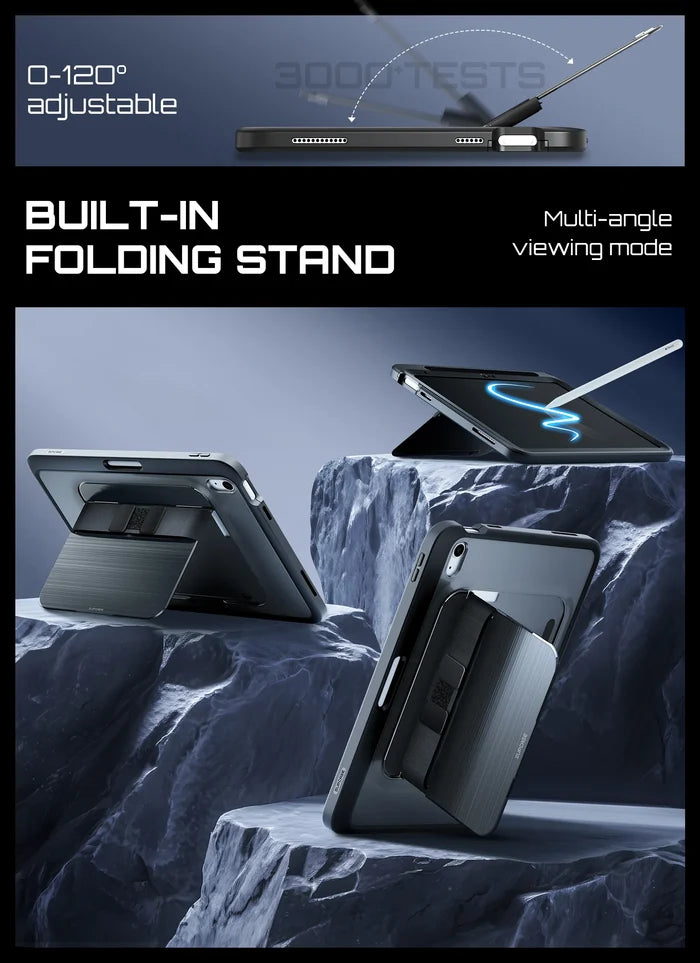 iPad 11" 2025 Unicorn Beetle Anchor Rugged Kickstand Case with Screen Protector - Black