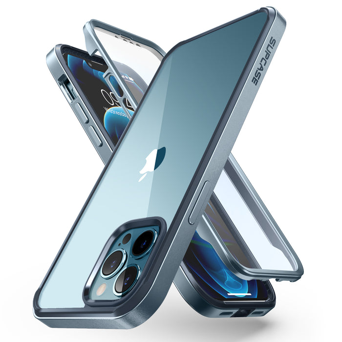 iPhone 13 Pro 6.1 inch Unicorn Beetle Edge with Screen Protector Clear Case-Blue