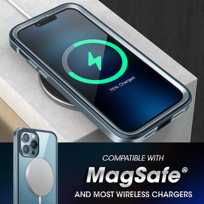 iPhone 13 Pro 6.1 inch Unicorn Beetle Edge with Screen Protector Clear Case-Blue