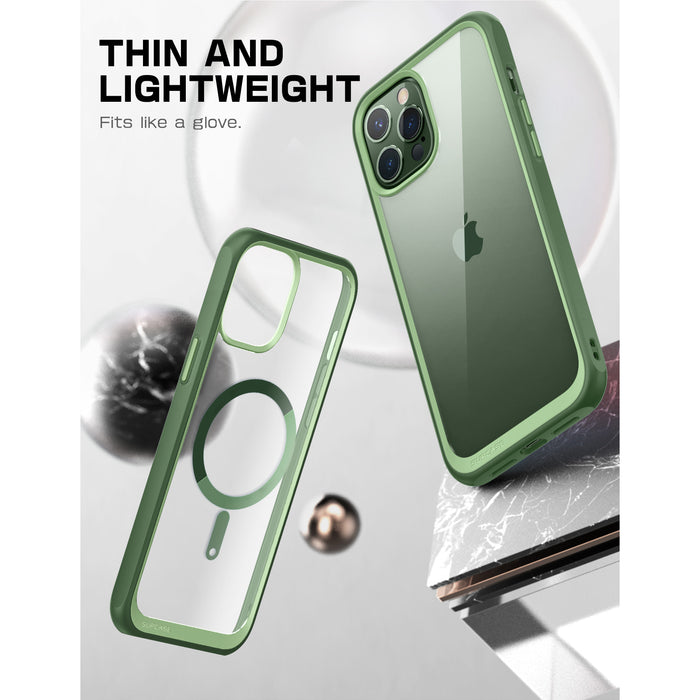 iPhone 13 Pro 6.1 inch Unicorn Beetle MAG Slim Clear MagSafe Case-Green