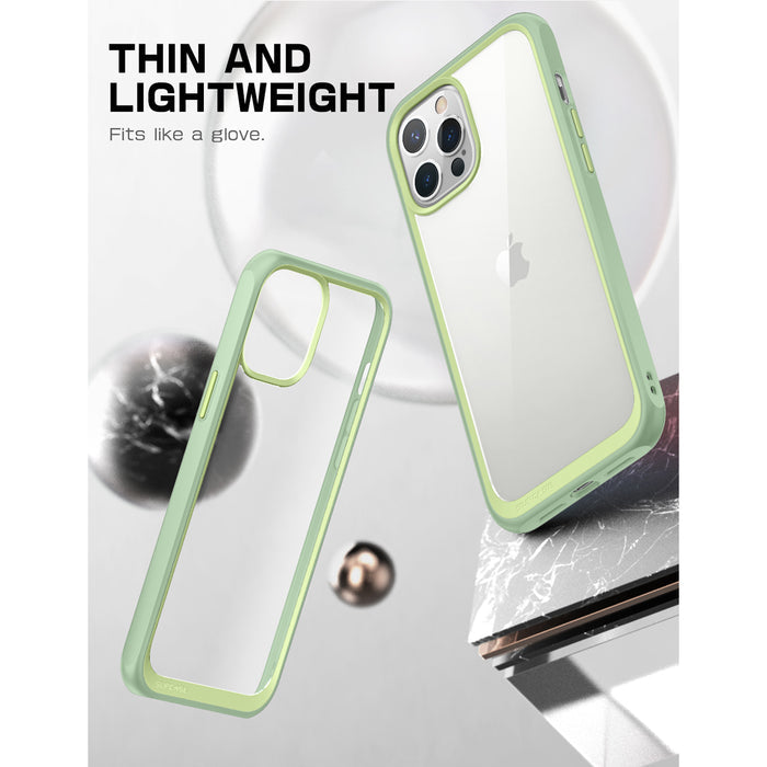 iPhone 13 Pro 6.1 inch Unicorn Beetle Style Slim Clear Case-Mint Green