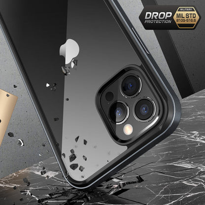 iPhone 13 Pro Max 6.7 inch Unicorn Beetle Edge with Screen Protector Clear Case-Black