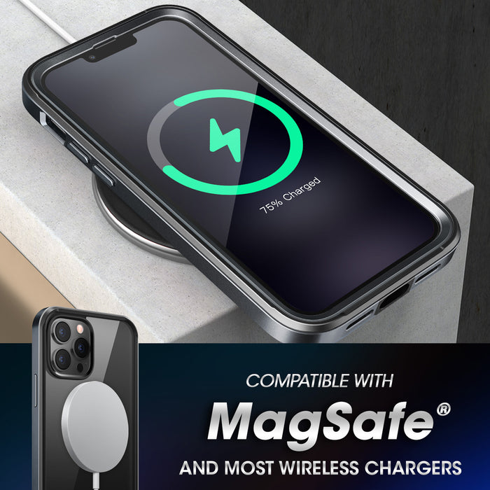 iPhone 13 Pro Max 6.7 inch Unicorn Beetle Edge with Screen Protector Clear Case-Black