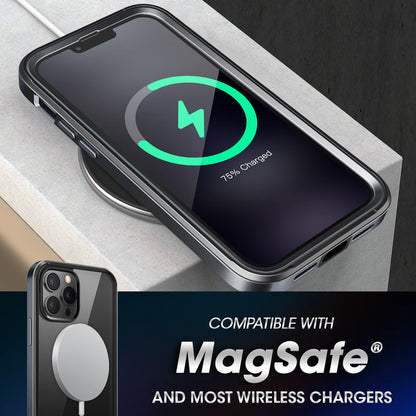 iPhone 13 Pro Max 6.7 inch Unicorn Beetle Edge with Screen Protector Clear Case-Black