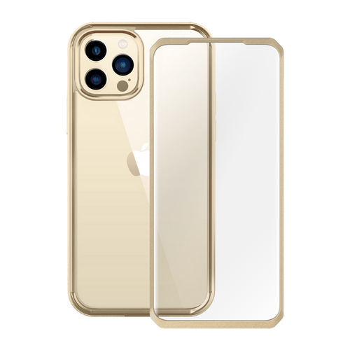 iPhone 13 Pro Max 6.7 inch Unicorn Beetle Edge with Screen Protector Clear Case-Gold