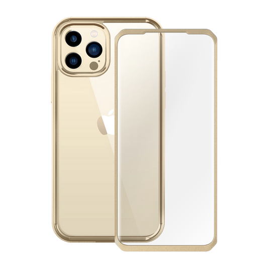 iPhone 13 Pro Max 6.7 inch Unicorn Beetle Edge with Screen Protector Clear Case-Gold