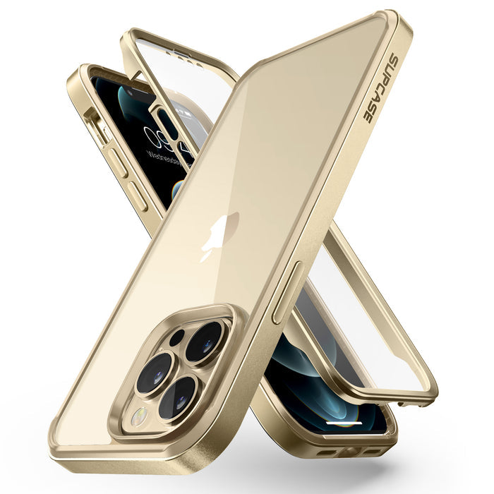 iPhone 13 Pro Max 6.7 inch Unicorn Beetle Edge with Screen Protector Clear Case-Gold