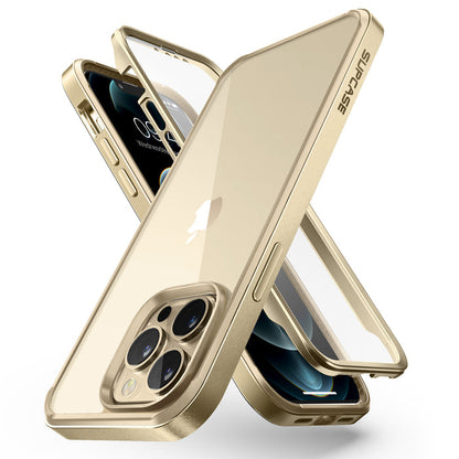 iPhone 13 Pro Max 6.7 inch Unicorn Beetle Edge with Screen Protector Clear Case-Gold