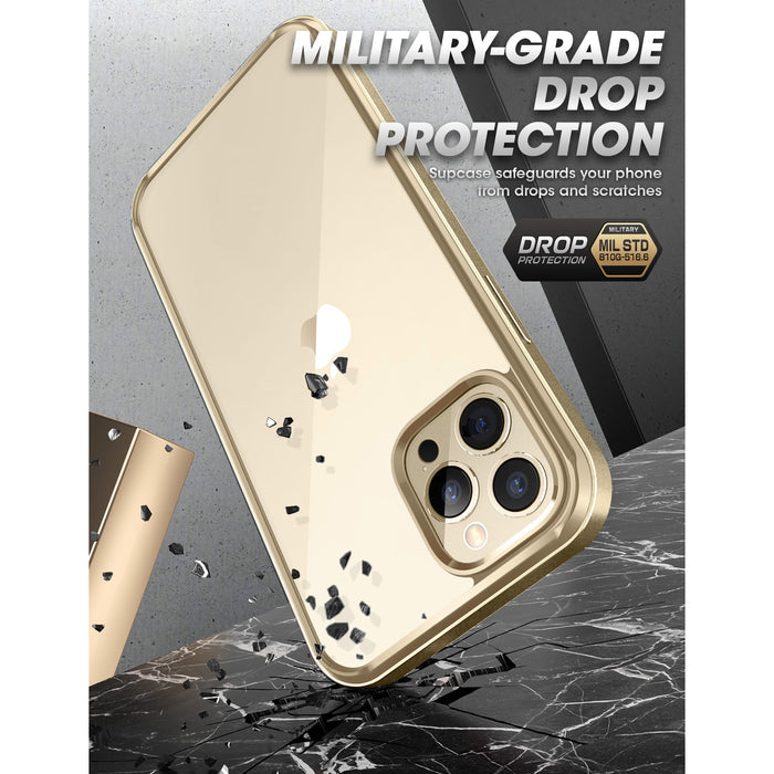 iPhone 13 Pro Max 6.7 inch Unicorn Beetle Edge with Screen Protector Clear Case-Gold