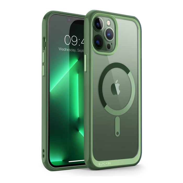iPhone 13 Pro Max 6.7 inch Unicorn Beetle MAG Slim Clear MagSafe Case-Green